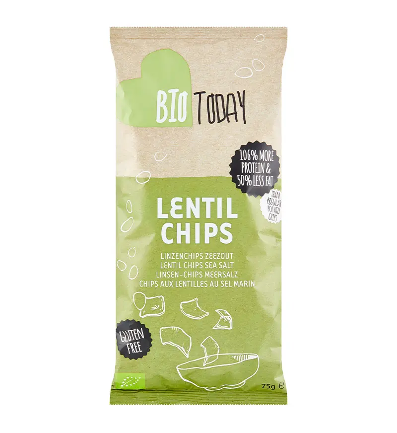 Linzenchips zeezout 75g - bio