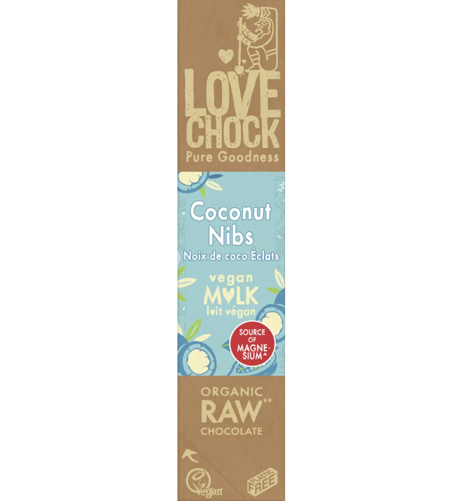 Lovechock | Coconut Nibs - Organic Vegan Chocolate (Kokosnoot Bar 40 gr.)