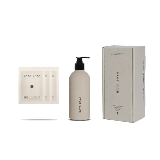 Baya Baya Bodywash Starter Kit (3 zakjes) Beige fles